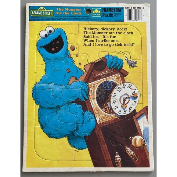 Golden Frame Tray Puzzles Lot fo 4 Sesame Street Bugs Bunny Chipmunks Disney - Picture 4 of 6